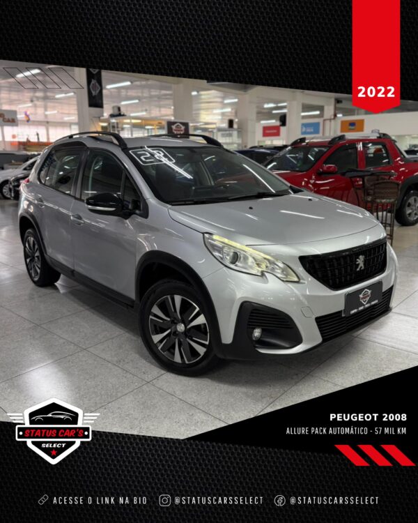PEUGEOT 2008 ALLURE PACK 1.6 FLEX AUTOMÁTICO 2022 PRATA