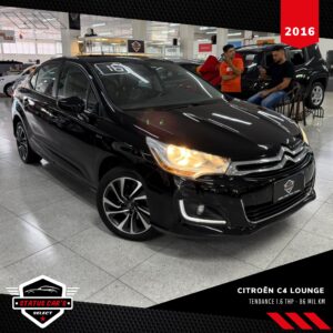 CITROEN C4 LOUNGE TENDANCE 1.6 THP FLEX AUTOMÁTICO COM TETO SOLAR 2016 PRETO